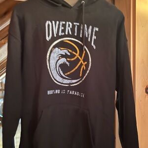 Overtime Black Graphic Hoodie for Men